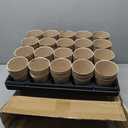 RooTrimmer 3.15 Inch Peat Pots 100 Pcs with 20 Cell Seedling Trays 5 Pcs, Biodegradable Seed Starter Pots with Drainage, Reusable Nursery Tray for Seed Starting Indoor Gardening Propagation Kit 5 Sets (Black)