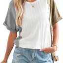 SHEWIN Womens Tops Short Sleeve Shirts Oversized Tshirts Casual Summer Tops S