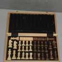 AMEROUS 15 Inches Wooden Chess & Checkers Set with Upgraded Weighted Chess Pieces - 2 Extra Queen -24 Cherkers Pieces -Instruction -Chessmen Storage Slots, Classic 2 in 1 Board Games