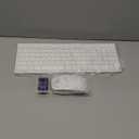 Wireless Keyboard and Mouse Ultra Slim Combo, TopMate 2.4G Silent Compact USB 2400DPI Mouse and Scissor Switch Keyboard Set with Cover, Batteries Included, for PC/Laptop/Windows/Mac - White