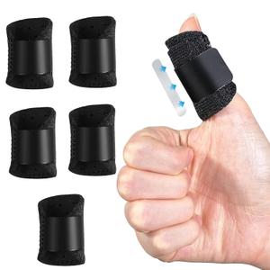 Thumb Splints (5 Pcs)  Small Brace with Metal Support for Thumb and Pinky Pain Relief, Arthritis, Trigger Finger, and Sprain Recovery (Black)