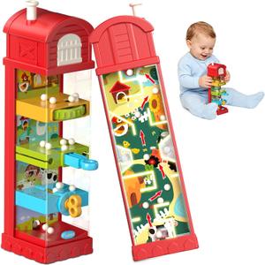 Baby Montessori Toys for 3 4 5 6 7 Year Old, Toddler Farm Egg Ball Drop Toy, Cause & Effect Educational Busy Board, Outside Sensory Toy for Kids 3-5, Xmas Birthday Gift for Baby Boy Girl
