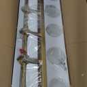 6 Light Modern Bathroom Light Fixtures Over Mirror, Brass Finish Vanity Lights for Bathroom Wall Sconces with Milky White Glass Shades, E26 Socket (Bulbs Not Included)