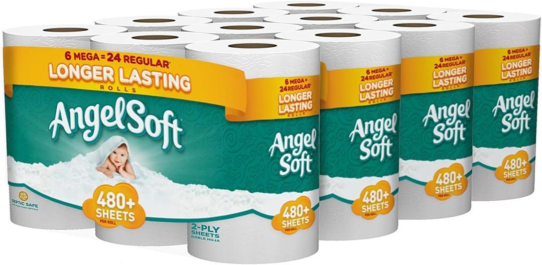 24 Mega XL Rolls 480 Sheets Per Roll 2 Ply