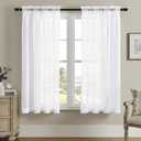 White Sheer Tulle Curtains - 72 Inch Long, 2 Panel Sets, Rod Pocket, for Bedroom & Living Room
