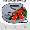 BALEINE 2 Pack Wreath Storage Container, Christmas Wreath Storage Bag with Reinforced Handle for Holiday Xmas (Red, 36"X8")