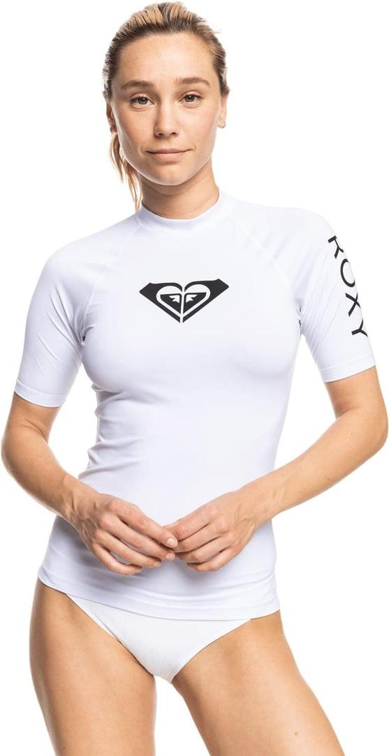 Whole Hearted Short Sleeve Rashguard (Medium, Bright White)