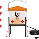 Heated Chicken Waterer, 1.8 Gallons Chickens Poultry Waterer with Nipples, Height Adjustable & Detachable Stand, All-Season Chicken Coop Waterers, Chicken Water Heater (7L, Orange Cover)