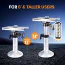 Aluminum Boat Seat Pedestal, Adjustable Height Locking, Boat Seat Pedestals and Bases Mount for Fishing Bass Pontoon Boats, 17" to 24" with Slide