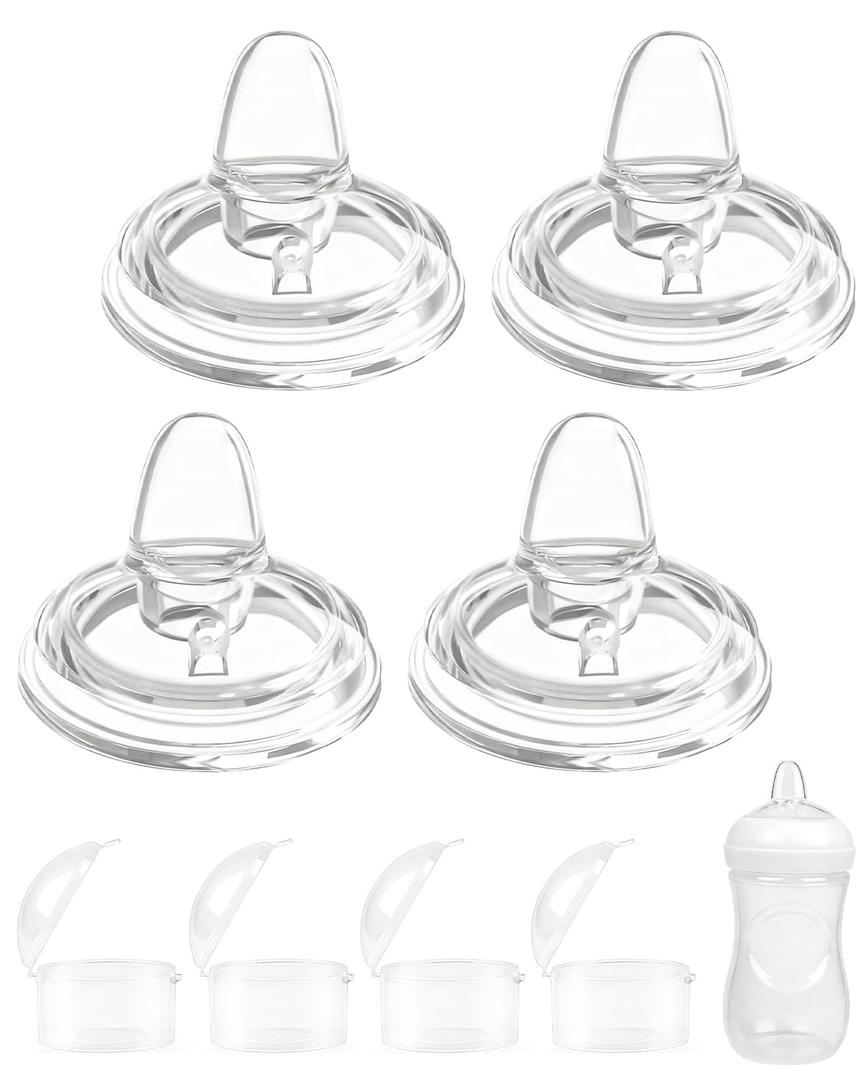2 x Sippy Spout Nipples for Philips Avent Natural Baby Bottles, Soft Food-Grade Silicone Replacement Tops for My Grippy & Natural Trainer Sippy Cups, BPA-Free, Leak-Proof, 4-Pack, 6+ Months