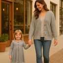 PATPAT Baby & Toddler Girl Ribbed Knit Cotton Dress  Versatile Sleeveless Summer Tank & Long Sleeve Fall Dress, Sizes 3M6Y (Gray)