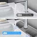 Silicone Faucet Mat for Kitchen Sink, Perfect Valentines Day Gift, Sink Protector Splash Guard Drip Catcher Tray, Soap Sponge Holder Drying Mat, Fits Faucet Base 2.3in (Gray) (17.5" x 5.5")