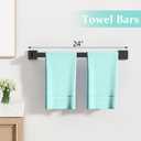 FEILERN 20-Piece Matte Black Bathroom Hardware Set, 24 Inch Bath Towel Bar Set, Stainless Steel Wall Mounted Towel Rack for Bathroom