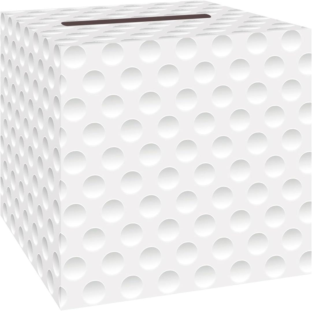 Golf Card Box Sports Party Favors Post Box Cardboard Receiving Money Holder for Golf Theme Wedding Reception, Baby Showers, Anniversary, Birthday Party, Graduation Table Centerpiece Decorations (7.9 x 7.9 x 7.9 Inch)