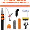 2.4–6 FT Telescoping Extension Pole, Lightweight Aluminum Extendable Paint Roller Pole for Painting, Dusting, Window Cleaning, Sturdy Extension Pole with Foam Grip, 6 FT Orange