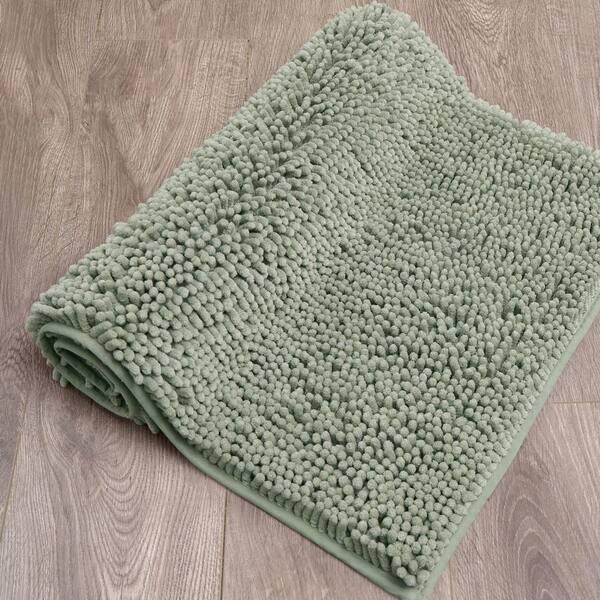 Bathroom Rug Non Slip Bath Mat (44x24 Inch) Water Absorbent Super Soft Shaggy Chenille Machine Washable Dry Extra Thick Perfect Absorbant Best Large Plush Carpet for Shower Floor