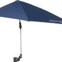 Versa-Brella UPF 50+ Personal Sun Shade - Portable Umbrella for Sports & Outdoors - Secure Clamp, 360-Degree Swivel Adjustable Position for Maximum Sun Protection - Compact with Carry Case (Midnight Blue)