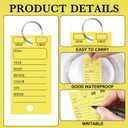Thyle 500 Set Self Laminating Protecting Car Key Tag with Label Ring Bulk a Self-adhesive Plastic Film Prevent Writing from Fraying Key Tags with Metal Split Rings for Car Truck or RV Dealers Supplies