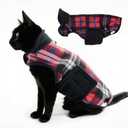 Sphynx Cat Windproof Turtleneck Jacket, Cat Puppy Warm Fleece Hoodie Fall and Winter,Easy to Wear Cat Coat with Velcro,Neck and Chest Adjustable Sweater (XS (1-2lbs)