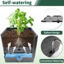SYITCUN Tomato Planter with Trellis, 57 Inch Self-Watering Planter Box 2-Pack, Grey Planter with Metal Support for Outdoor Indoor Climbing Plants