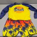 Boys Two Piece Rash Guard Swimsuits Kids Short Sleeve Swimwear Sets Quick Dry Bathing Suit 10 Years 140