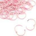 50pcs 1" Book Ring Metal Loose Leaf Ring,Book Binder Hinged Buckle Rings Scrapbook Sketchbook Craft Photo Album DIY Binding Ring 25mm(Pink)