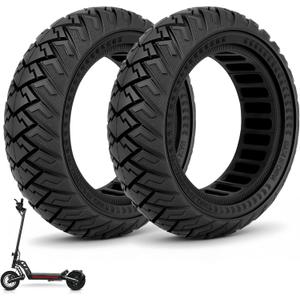 SYACHI 10 x 2.70-6.5 Off-Road Solid Tire for Electric Scooter, Tubeless Off-Road Tires, 10 Inch Tubeless Tyre, 10 x 2.70-6.5 Vacuum Tyres Compatible with Kugoo G-Booster G2 Pro Electric Scooter 2 PCS