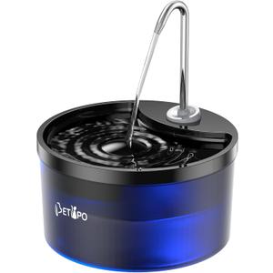 Cat Water Fountain, 3L/100oz Pet Water Fountain for Cats Indoor, Automatic Cat Water Fountain Dog Water Dispenser, Super Silent Kitty Spout with Alert Light, BPA-Free (Black, Plastic)