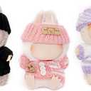 2 x Clothes Set for Labubu,9 Pieces - 3 Clothes Set for 15cm&17cm Labubu, Outfits for Dolls - Sweater + Hat + Bag, Premium Doll Outfit with Multiple Color(Pink,Black,Purple)