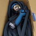Non-Expanding Garden Hose 100 ft, Flexible Kink Free Water Hose with 10 Watering Spray Nozzle, Lightweight Hose Pipe, Leak-Proof, Durable, 3/4" Brass Alloy Connector, Portable Storage Strap