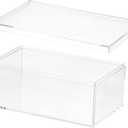 PATIKIL Acrylic Box with Lid 6.69" x 3.94" x 2.76", Clear Acrylic Display Boxes Plastic Square Cube Containers Storage Organizer for Candy Tiny Jewelry Artwork Display