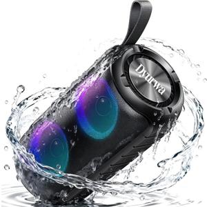 Bluetooth Speaker with 360°HD Stereo Sound, BT5.3, Builtin Mic, RGB Lights, NEW Portable Wireless Speaker IPX7 Waterproof, 12H Playtime, Speaker for Outdoors, Home/Trip/Ideal Gift for Men Women, Blue