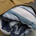 Bedsure Comforter Set Queen Size - Striped Bedding Comforter Set for Boys, 3 Pieces, 1 Soft Reversible Blue Comforter and 2 Pillow Shams (05 - Navy Blue)