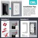 CML Decorator Screwless Wall Plate, 1-Gang Receptacle Outlet Cover, 8 Pack Hidden Screw Smooth Face Switch Plates, Standard Size 2.91"x4.68", UL Listed, White