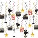 Movie Night Party Supplies Hanging Decorations - 30pcs Hollywood Movie Theme Party Decorations