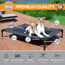 K&H Pet Products Outdoor Elevated Dog Cot, Breathable Cooling Elevated Cot Hammock Pet Bed for Medium Dogs, Washable Mesh Cover, Raised Metal Frame, Collapsible, Portable - Medium 32 X 25in Charcoal