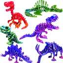 6pcs 3D Printed Dinosaur Skeletons, T-Rex Fidget Toys,3D Printed Dragon Animals Toys,Dragon Toy Kids Girl,Dinosaur Toys for Kids 5-7 Desk Gifts