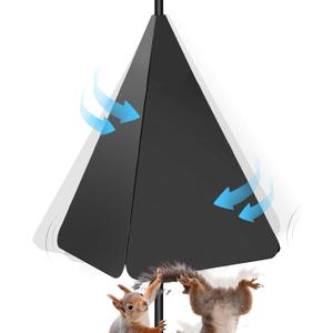2 Pack Metal Squirrel Baffle for Bird Feeder Pole Upgraded Outside Keep Squirrel Off Feeder for Outdoor Raccoon Stopper, 10 Inch Diameter, Black