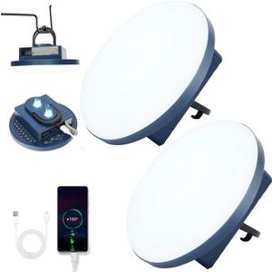 12000mAh 5000LM Camping Lights 2Pack, 42W Tent Light Rechargeable, Flashlight Portable, LED Camping Lantern, Canopy Lights Outdoor, Lanterns for Power Outages, Waterproof Emergency Gear for Hurricane