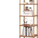 YGYQZ Bookshelf, 6-Tier High Vertical Book Shelf with Large Capacity, DIY Stackable Wooden and Metal Bookshelf Organizer, Suitable for Living Rooms, Offices, Bedrooms, and Studies (6-Tier(11.8x15.7x64.1 Inches), Brown)