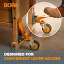Bora Heavy Duty Workbench 4-Caster Set for Workshop Mobility, Swivel, Locking 155 Pound Non-Marking Rubber 3-inch Wheels, Total Weight Capacity of 620 pounds, Metal Foot Levers for Braking, PM-950