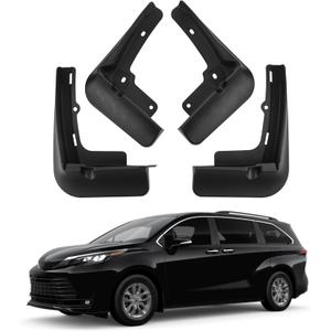Mud Flaps Compatible with 2021 2022 2023 2024 2025 Toyota Sienna/Granvia Accessories All Weather Fender Guard Mudguards Sediment Protection No Need to Drill Holes