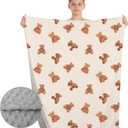 Bear and Buffalo Check Plaid Baby Blanket Gender Neutral Blankets for Newborn Baby Girls or Boys Nursery Toddler Double Layer Blanket with Dotted Backing and Bear Printed (Bear1)