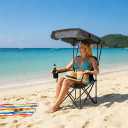 FAIR WIND Portable Canopy Camping Chair 380 LBS Capacity Heavy Duty Oversized Folding Lawn Chair with Sunshade for Beach, Fishing, Sports & Outdoors