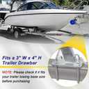 Boat Trailer Winch Post with Roller, Fits 3"" W x 4"" H Trailer Drawbar, Boat Trailer Winch Stand, Adjustment Height Boat Winch Mount, silver