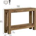 Tohomeor Farmhouse Console Table, 2-Tier Wood Sofa Table Behind Couch Narrow Entryway Accent Table for Entrance, Hallway, Living Room, Foyer, 11.81"D x 47.24"W x 31.5"H