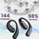 Translation Earbuds Real Time, Translation Earbuds Support 144 Languages, Magnetic Translator Earbuds with APP Support Music and Calling, Wireless Ai Translator Earbuds for Travel Business Learning