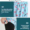 Mens Swim Trunks 7 Inch Inseam Board Shorts with Compression Liner Swimsuit Bathing Suit Quick Dry (Blue)