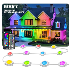 LITSOUL 500FT Permanent Outdoor Lights for House Waterproof, Smart RGB Eave LED Lighting with 16 Million Colors, IP67 Outdoor Strip Lights for Christmas Halloween Holiday Daily Decorations(500FT)