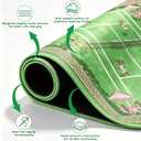 33" x 33" American Mahjong Mat with Vintage Rabbit Tennis Pattern, Eye-Friendly Non-Slip Rubber Table Cover for Mahjongg and Poker, Includes Carrying Bag